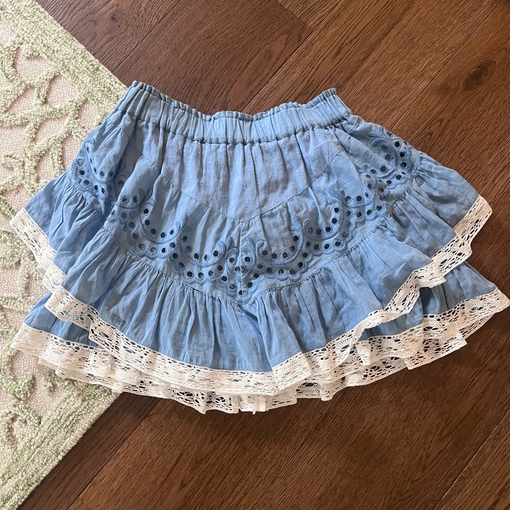 LOVE SHACK FANCY BRIELLA MINI SKIRT